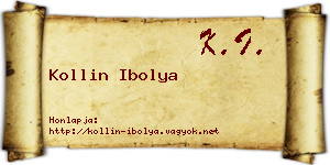 Kollin Ibolya névjegykártya